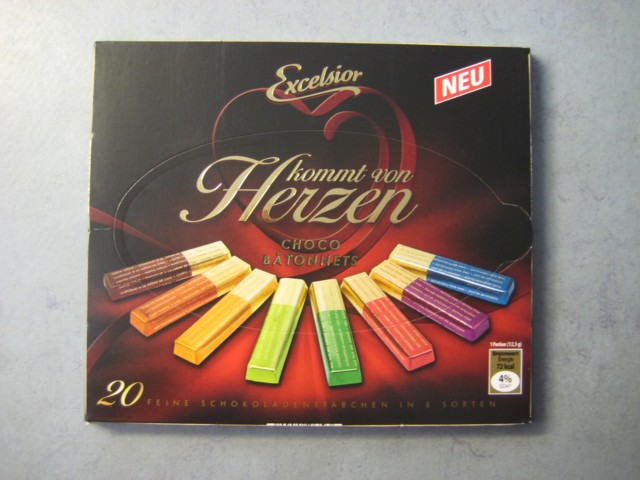 Schokokonfekt „kommt von Herzen“ Packungsfoto des Produktes "kommt von Herzen" Schokolade