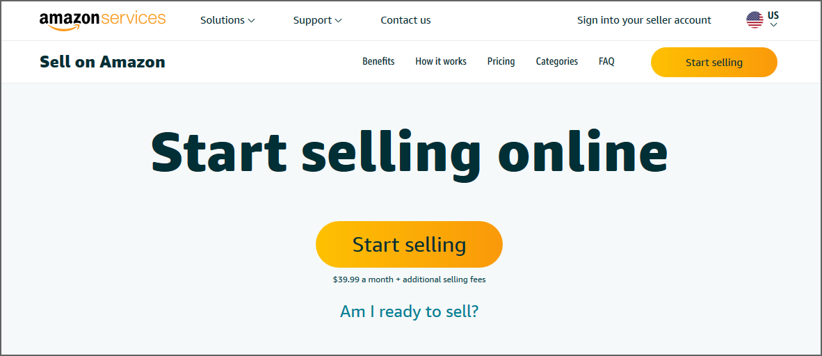 Amazon Werbetext Layer Start selling online with Amazon