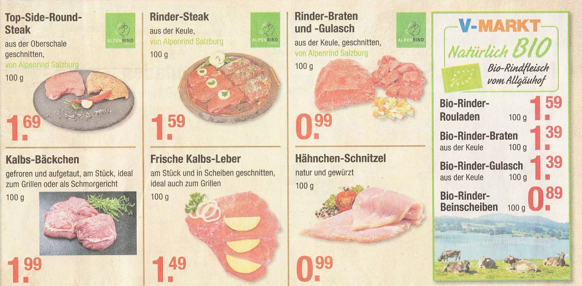 Angebot Markenfleisch Alpenrind Alpenrind Angebot beim V-Markt München